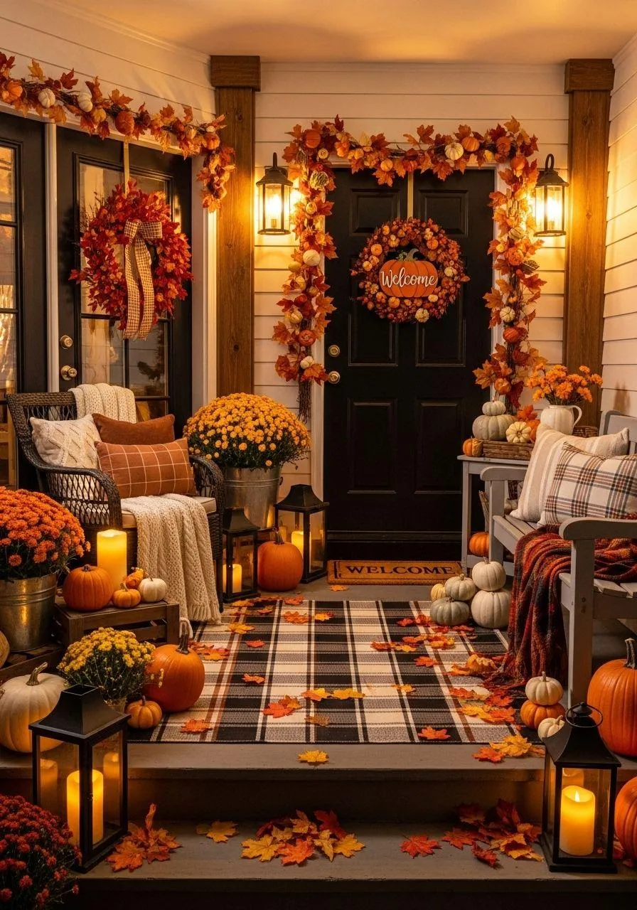 Cozy Halloween Sitting Room with Seasonal Decorations