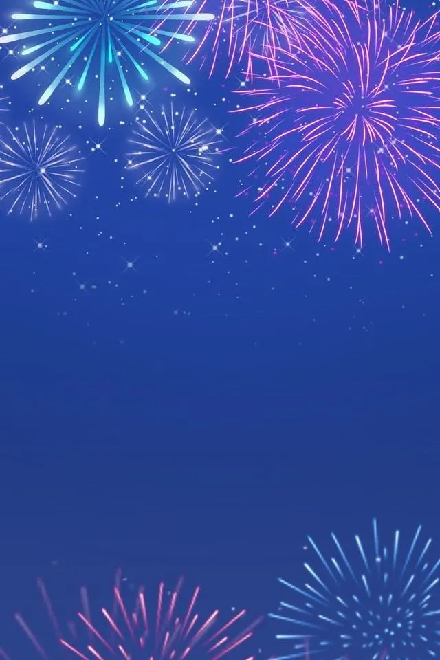Creative fireworks display with a colorful gradient background