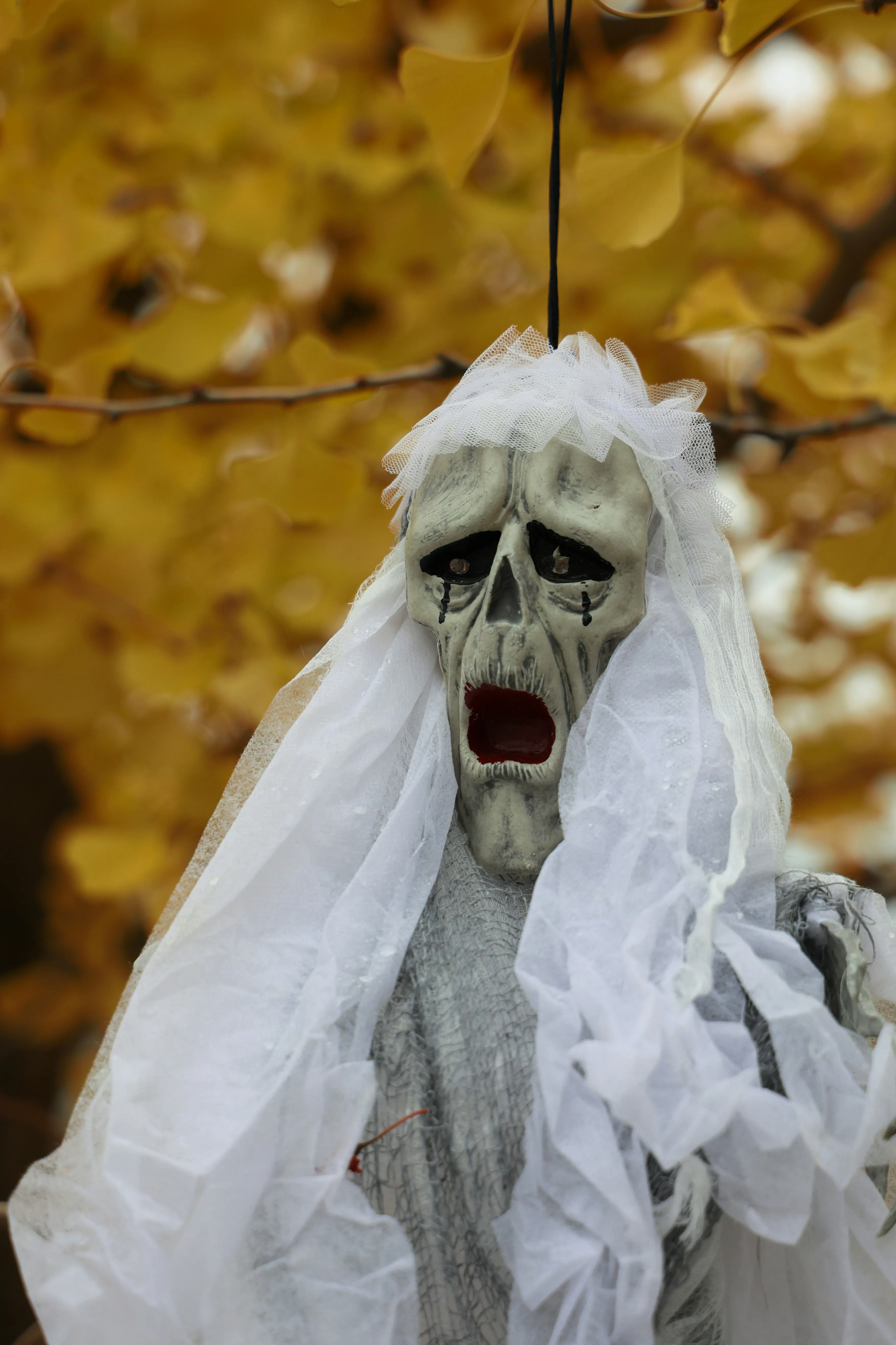 Creepy Halloween Festival Costume with Skull Mask Wallpaper