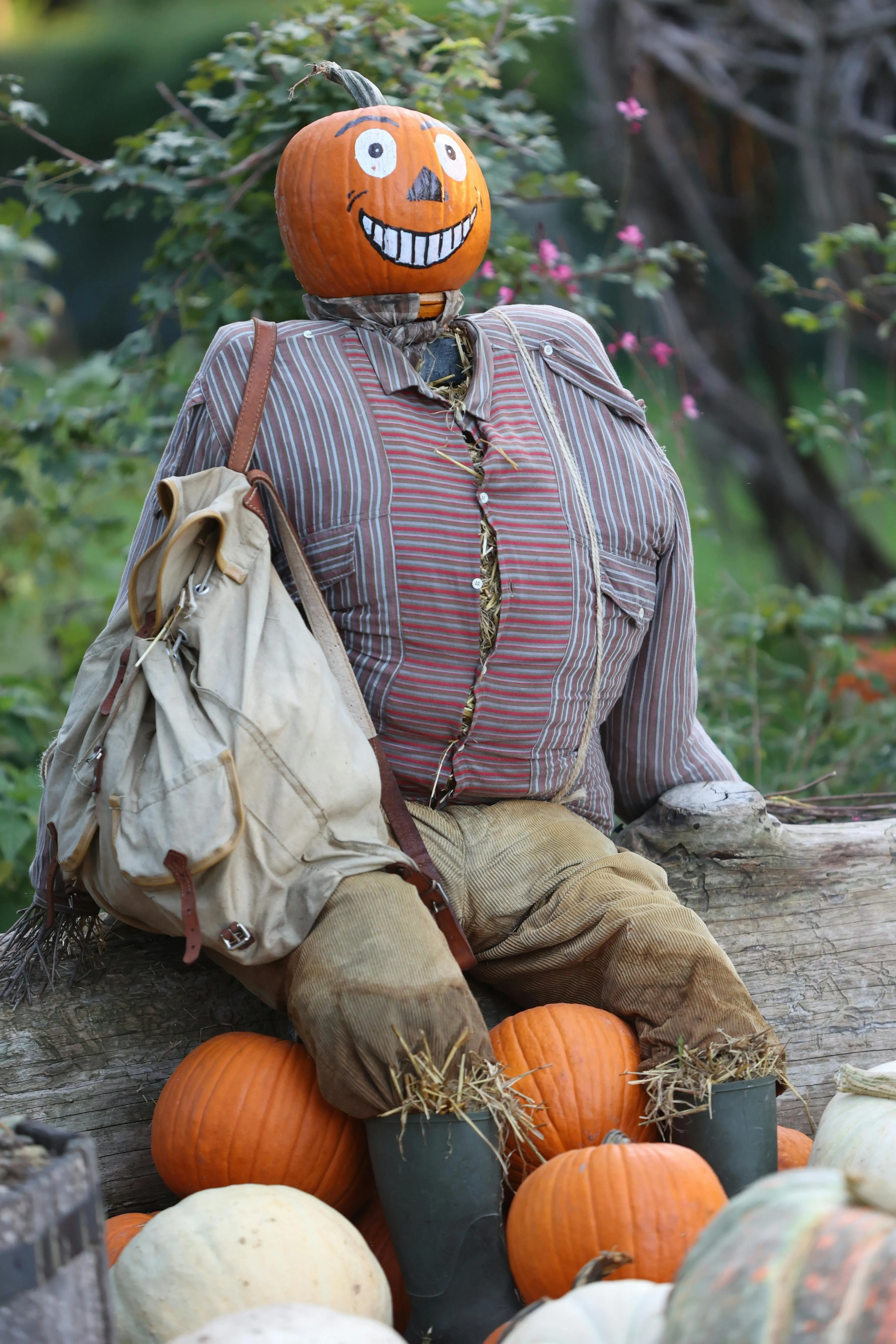 Creepy Pumpkin Head Scarecrow For Halloween Decoration