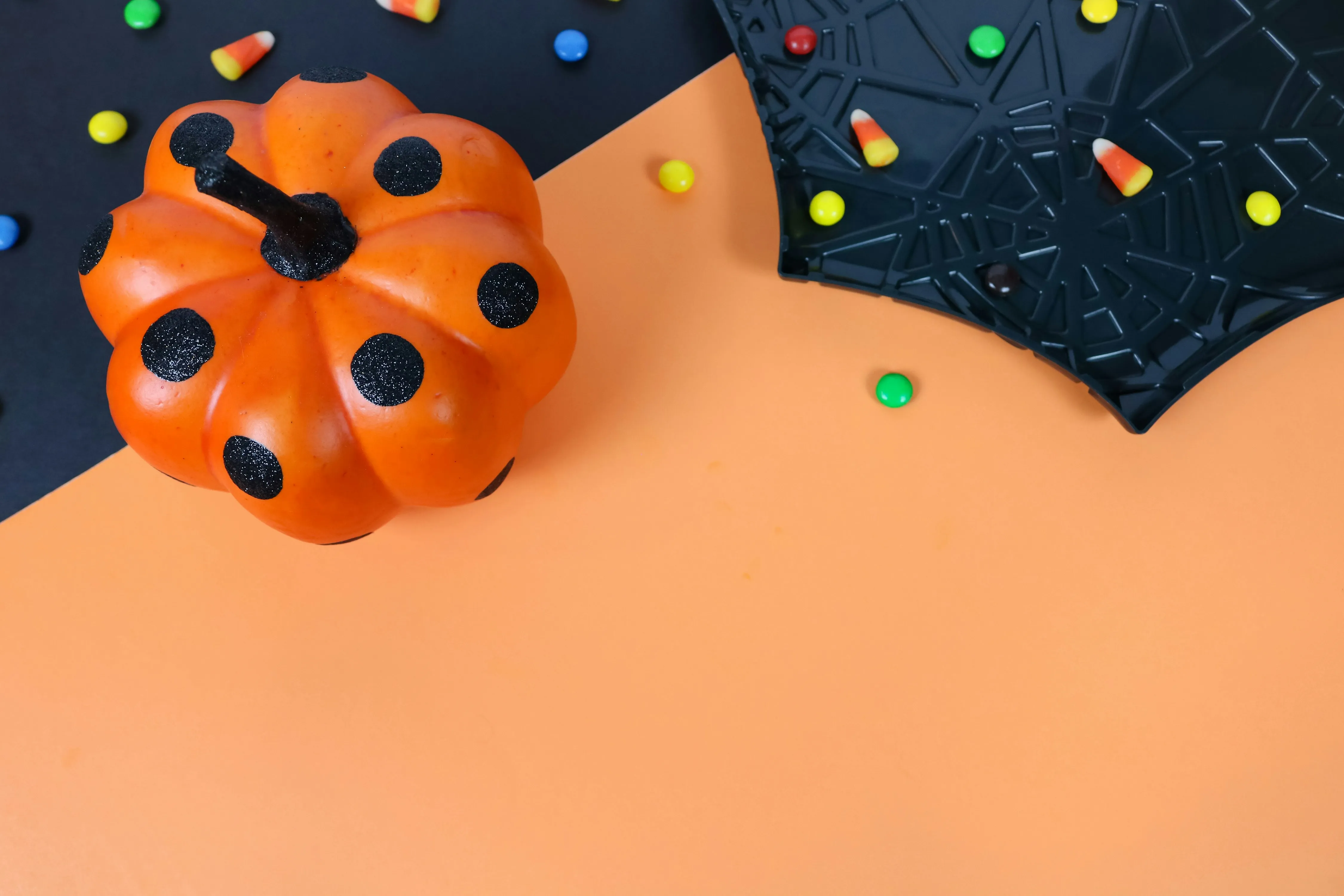 Cute Halloween Pumpkin Cookie with Black Candy Decoration