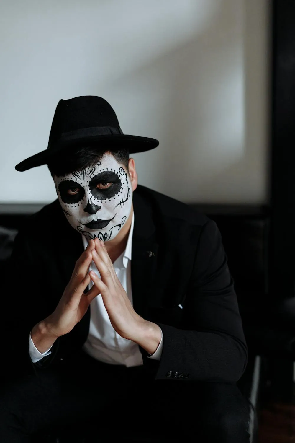 Dapper Man in Classic Halloween Outfit and Makeup image
