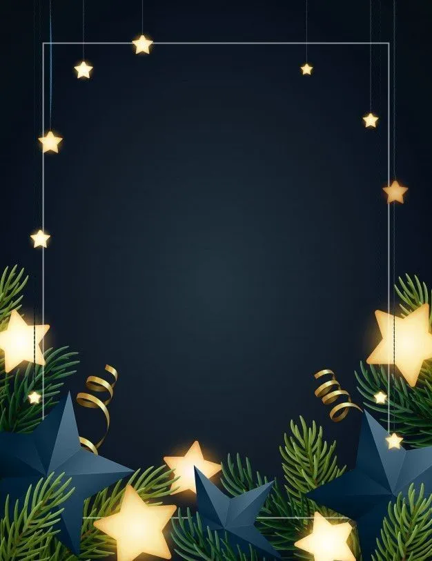 Decorative frame with stars against a blue background