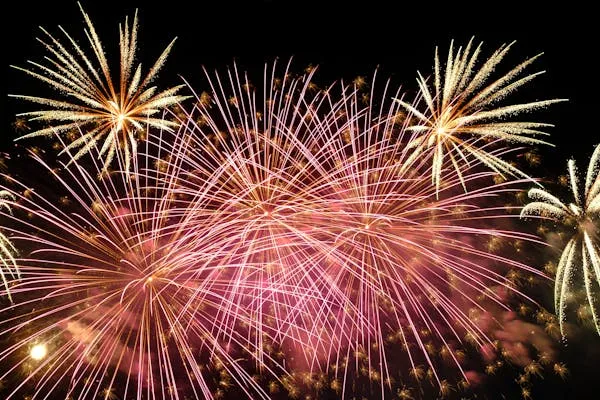 Dynamic Fireworks Display with Stunning Bright Colors
