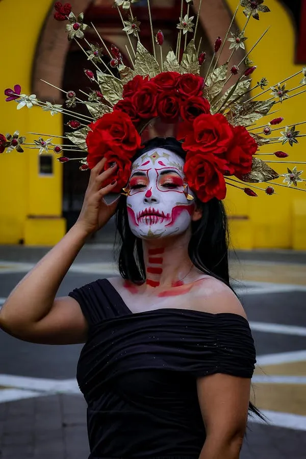 Elegant Day of the Dead Makeup and Costume Design Wallpaper