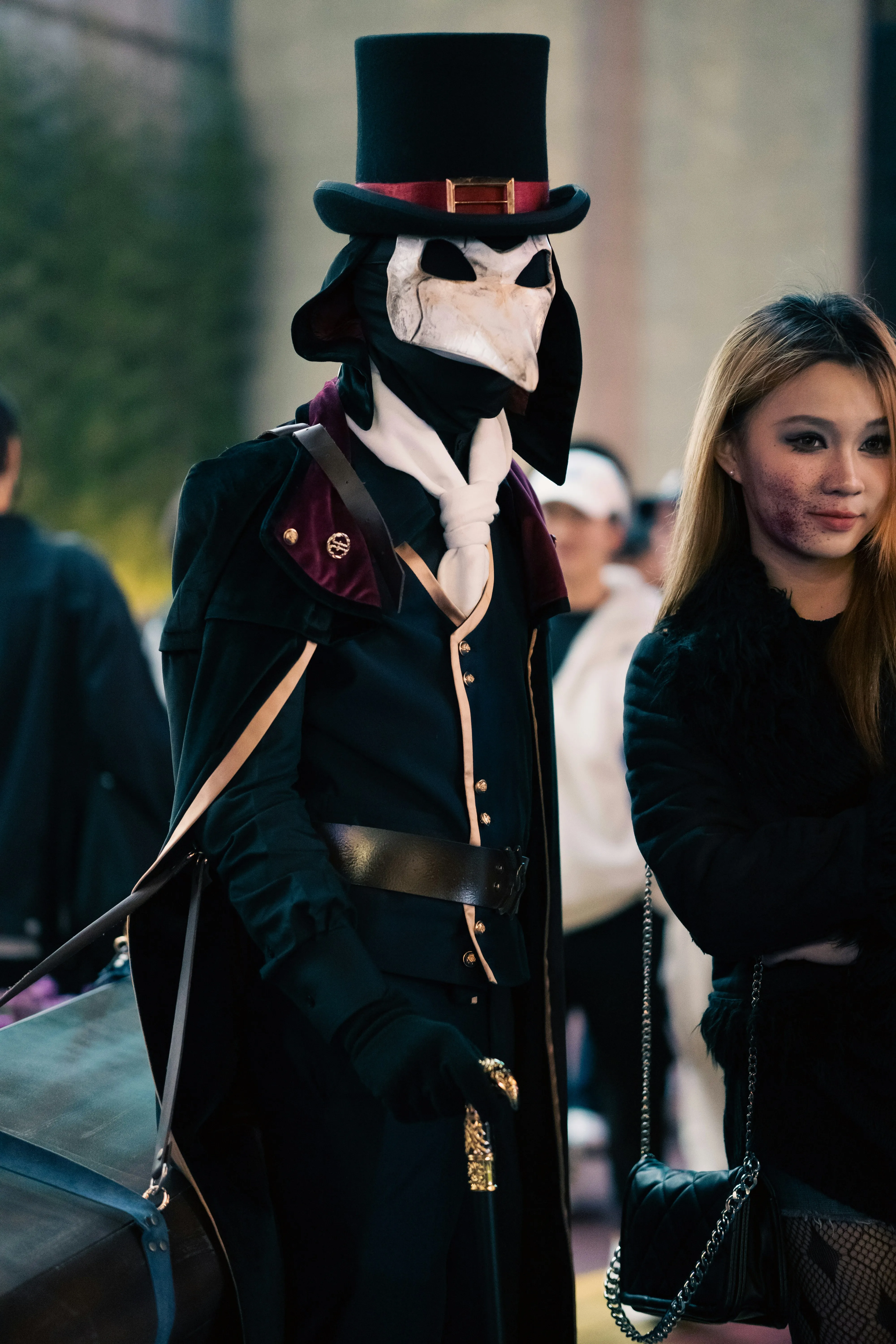 Elegant Victorian Halloween Costume with Companion image