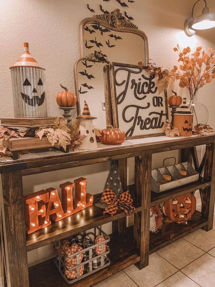 Festive Halloween Entry with Pumpkin and Spooky Signs Image