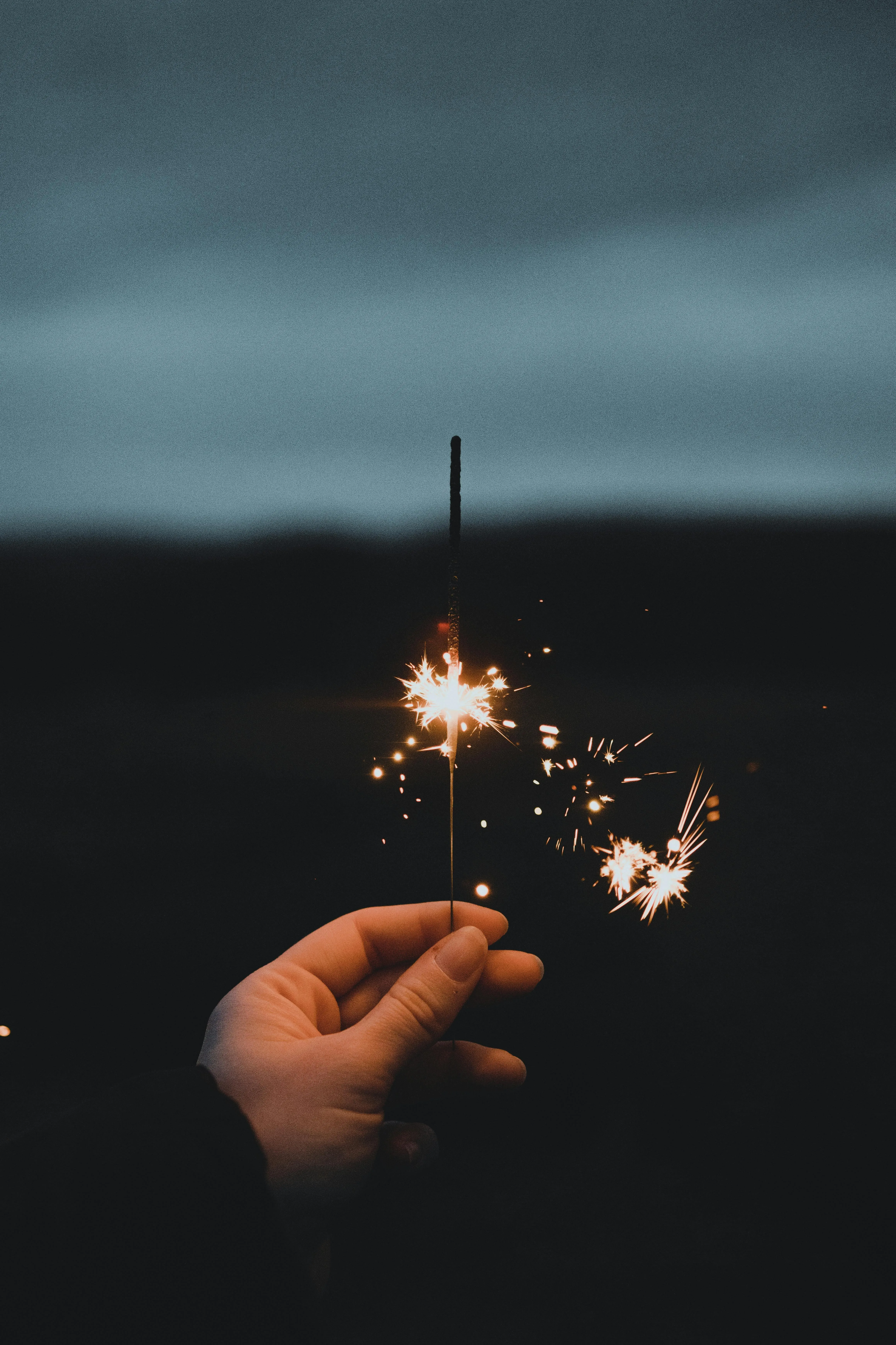 Fireworks and Sparklers in the Night Sky free HD image
