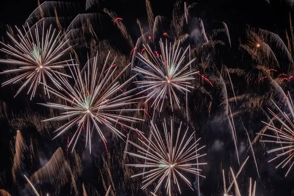 Fireworks Bursting with Red White and Blue Colors image