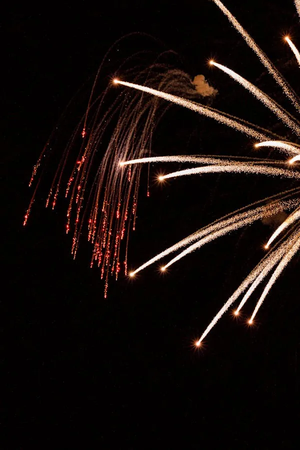 Fireworks Creating Beautiful Trails in the Night Sky