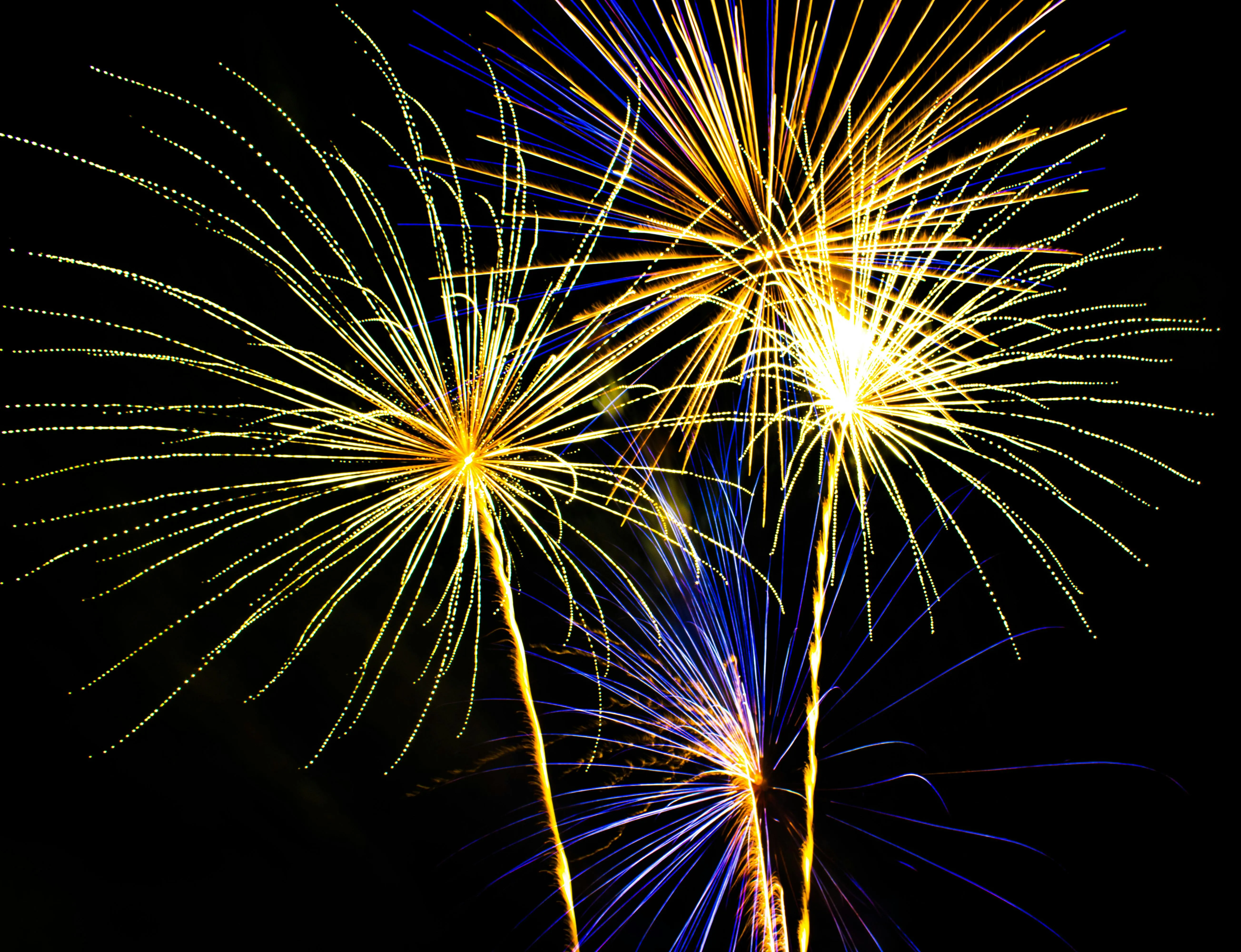 Fireworks Display above the City by the River Wallpaper