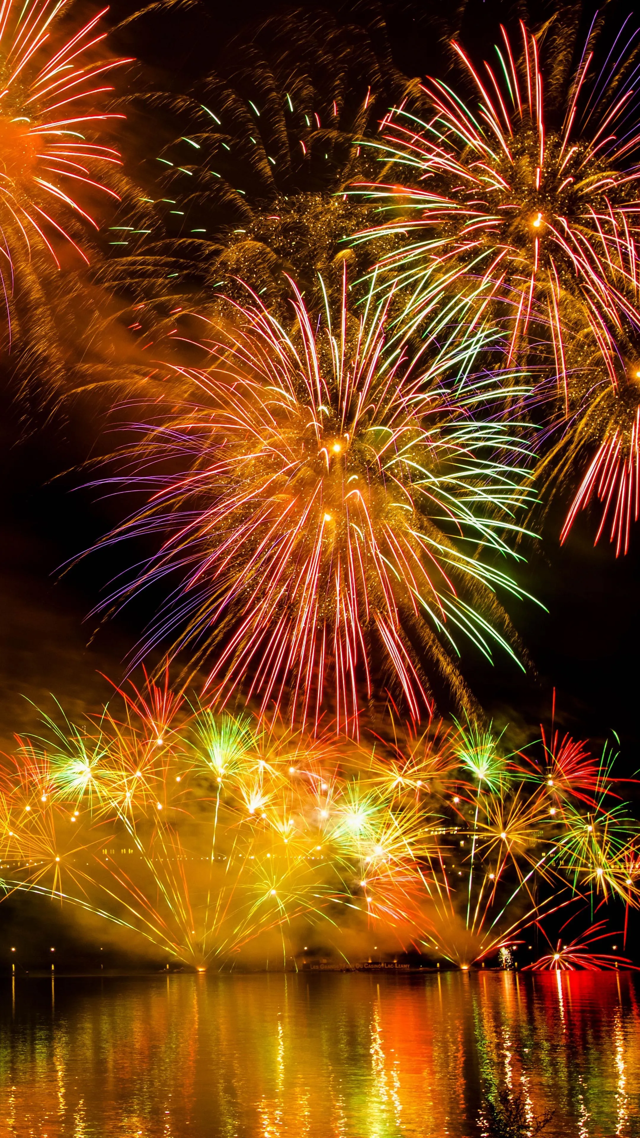 Fireworks display lighting up the sky in vibrant colors
