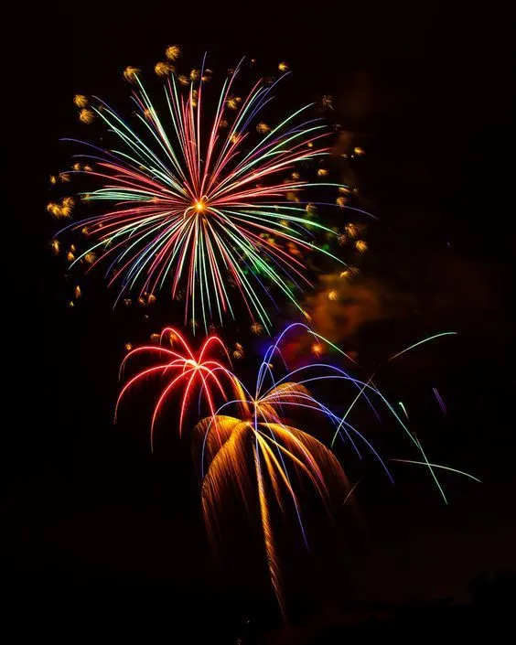 Fireworks Display with Multiple Colors and Shapes image