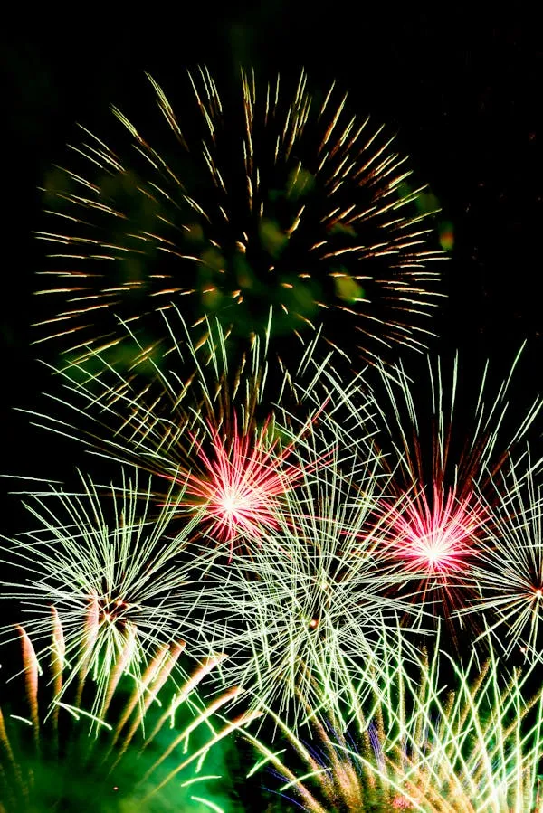 Fireworks in Vibrant Colors Lighting up the Night Sky