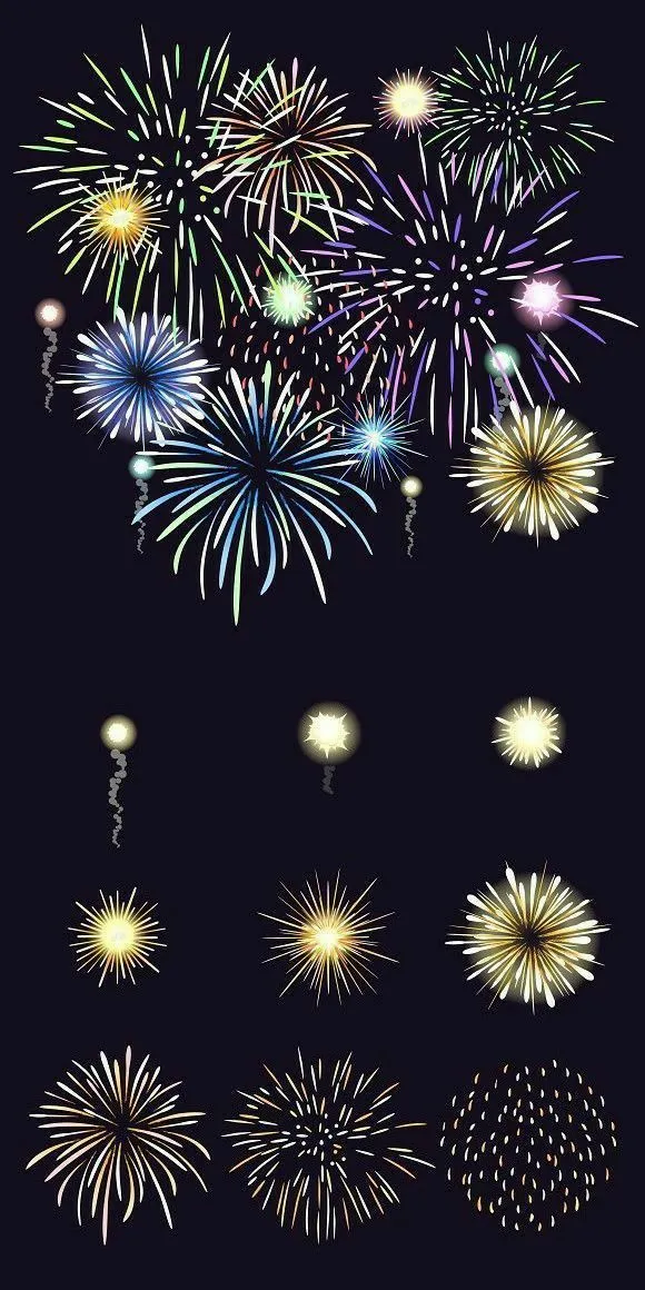 Fireworks of various colors creating a dazzling display