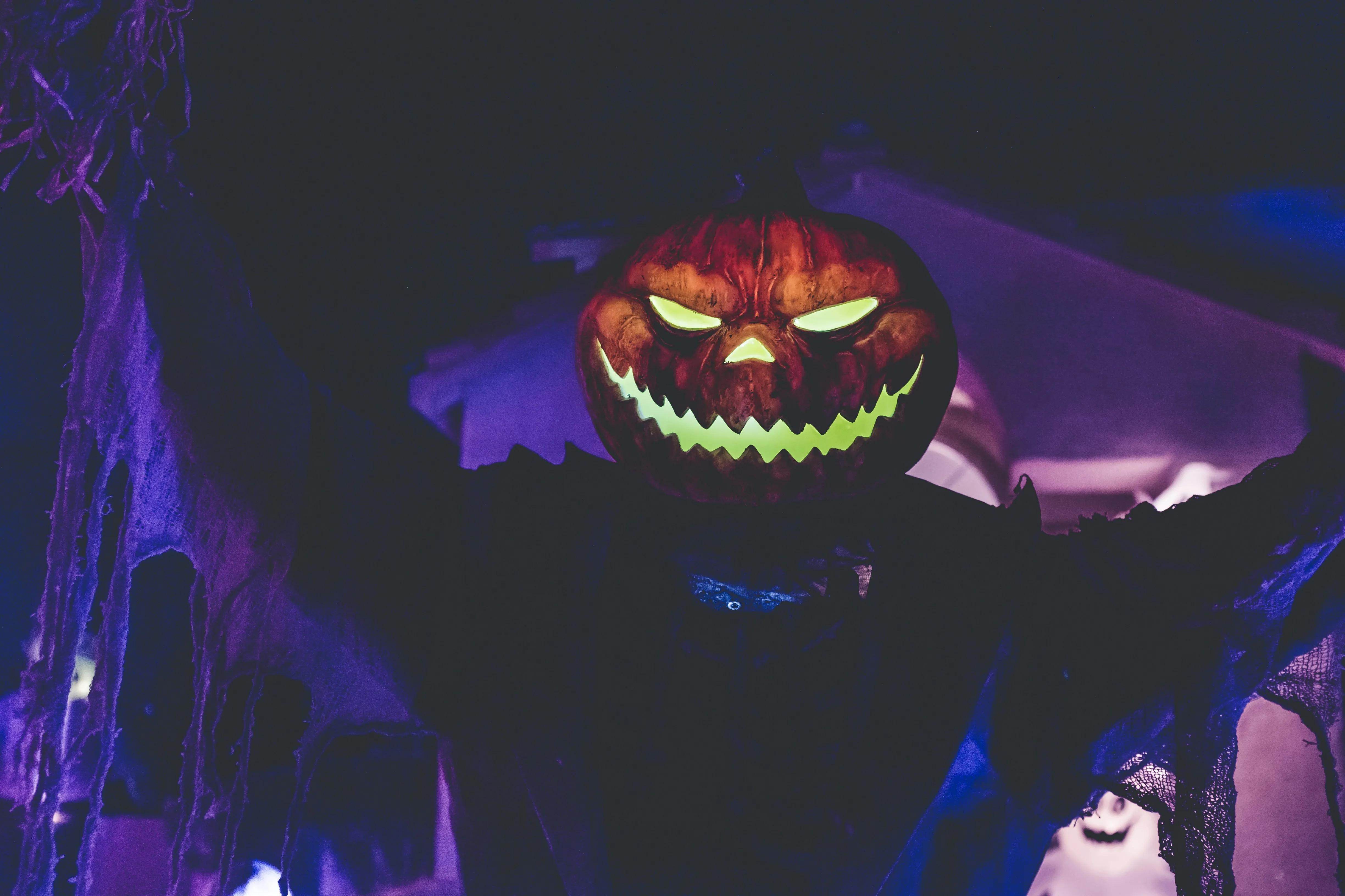 Glowing Pumpkin Head Costume for Halloween Festival image