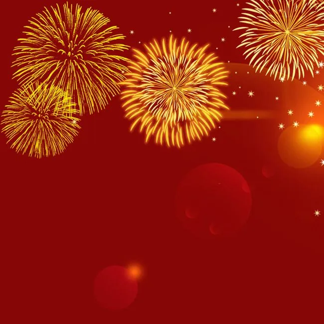 Golden and Red Fireworks Lighting up the Dark Sky image