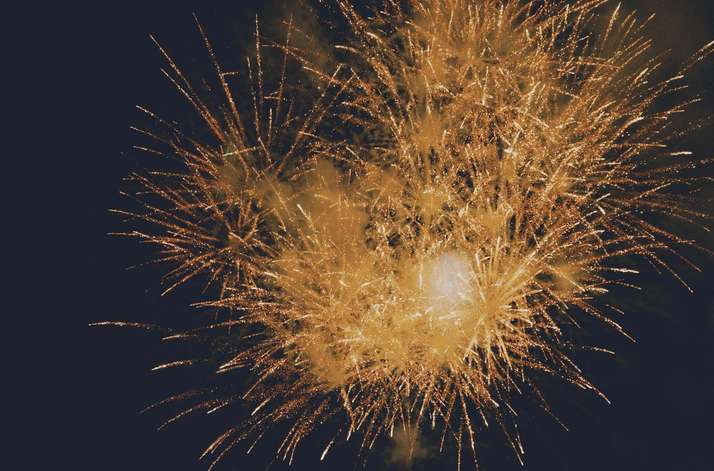 Golden Fireworks Exploding in a Beautiful Display Wallpaper
