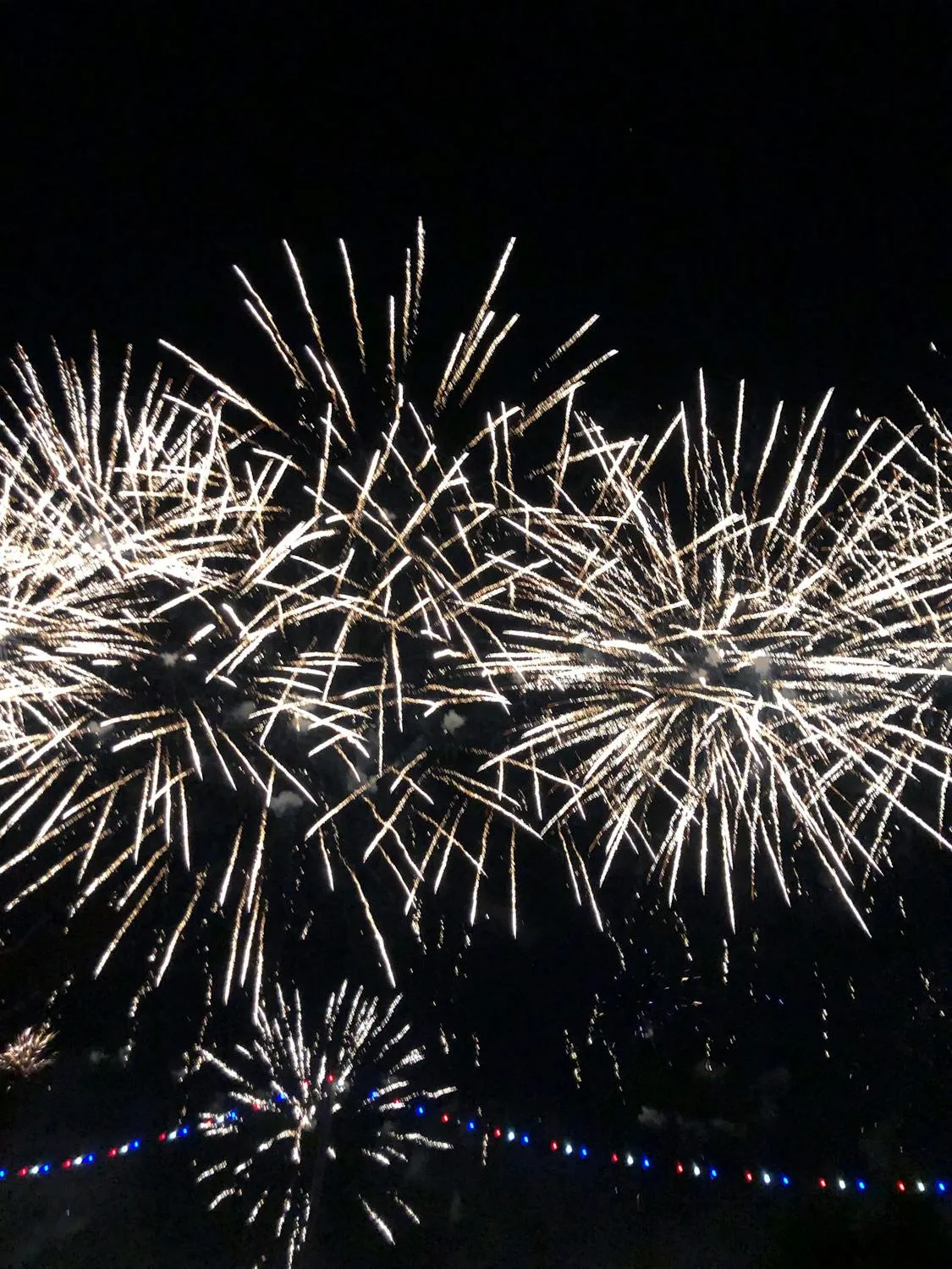 Grand fireworks display lighting up the night sky over the city