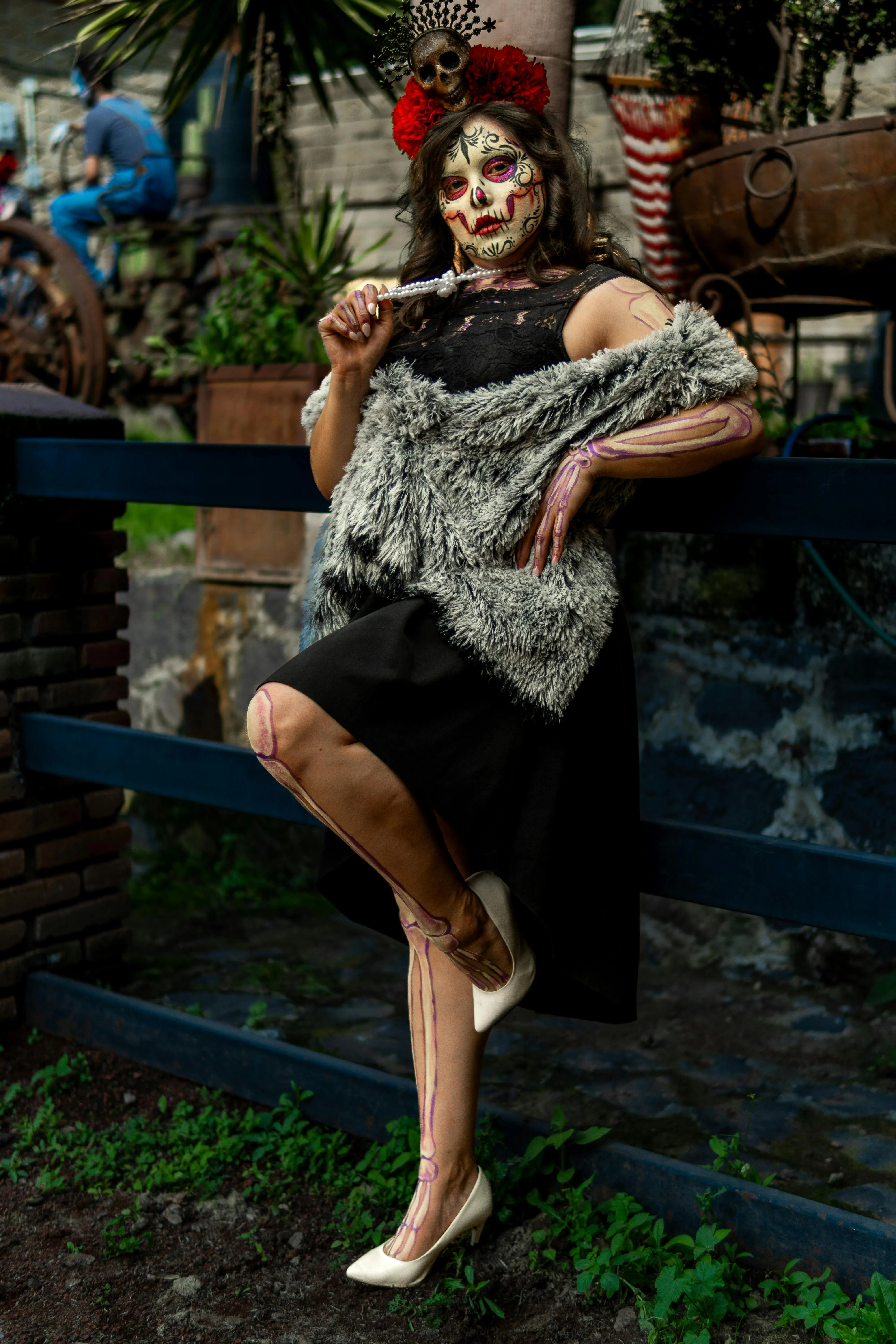 Halloween Dancer in Cemetery Inspired Costume Pose image