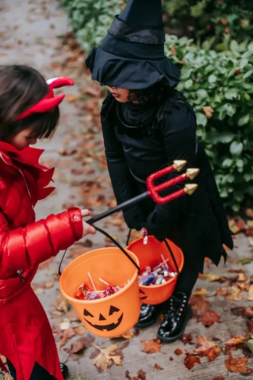 Halloween Festival kids with Pumpkin Bucket HD image