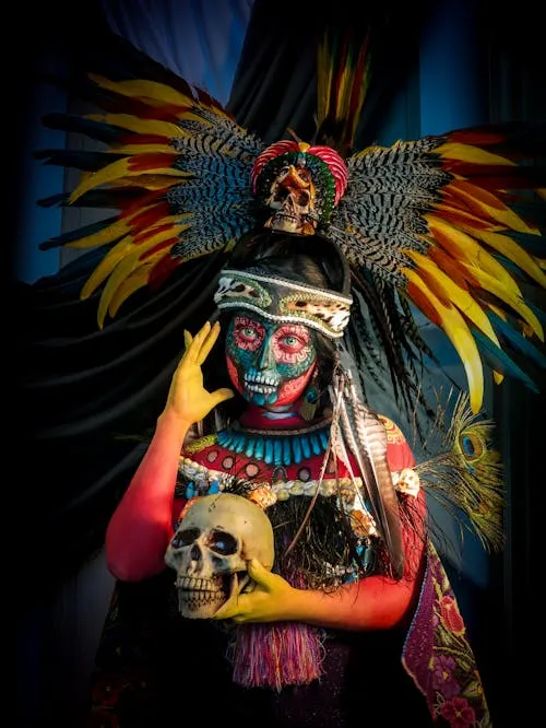 Halloween Festival Traditional Costume with Skull Mask
