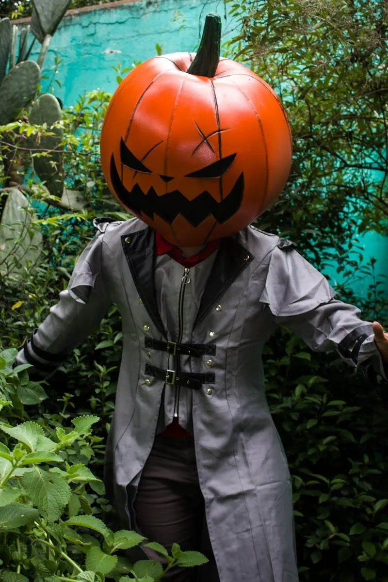 Halloween Festival with Pumpkin Head Costume in Nature