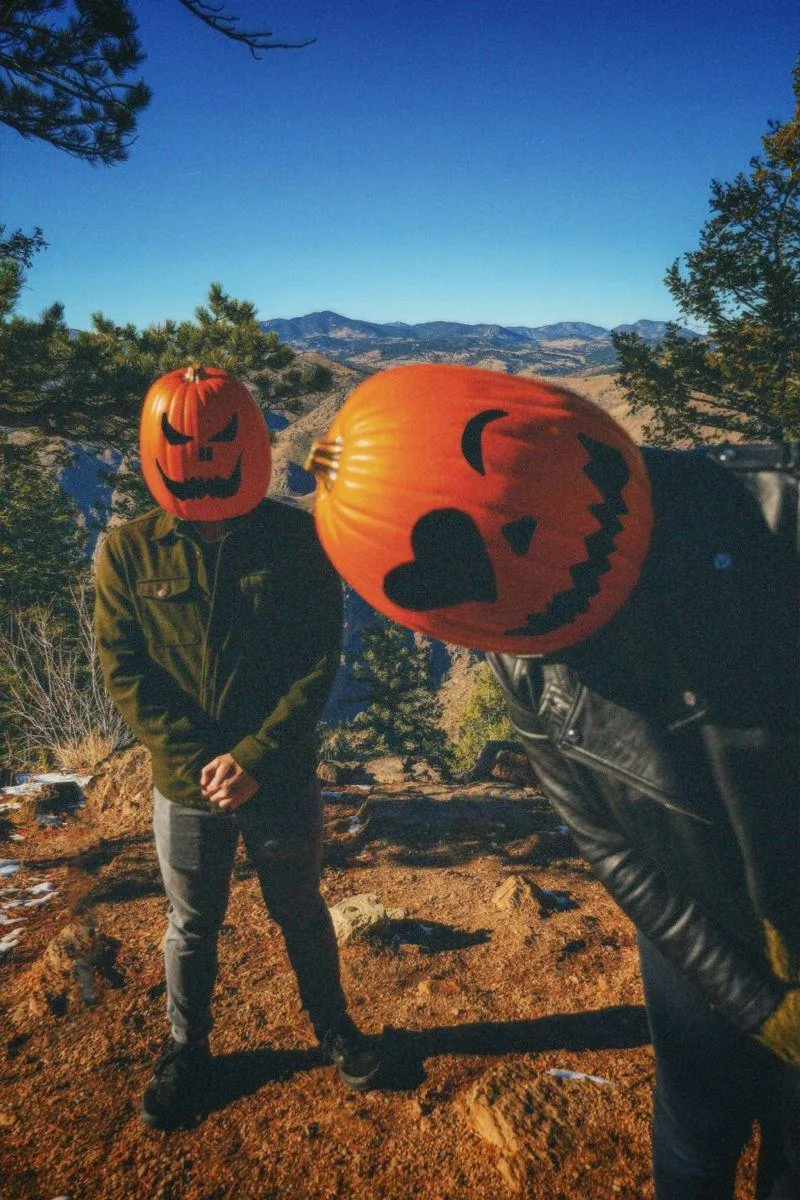 Halloween Fun with Pumpkin Head in a Forest Setting image