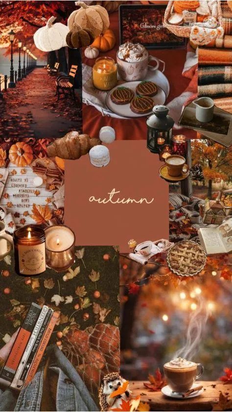 Halloween Party Table with Seasonal Decoration Collage