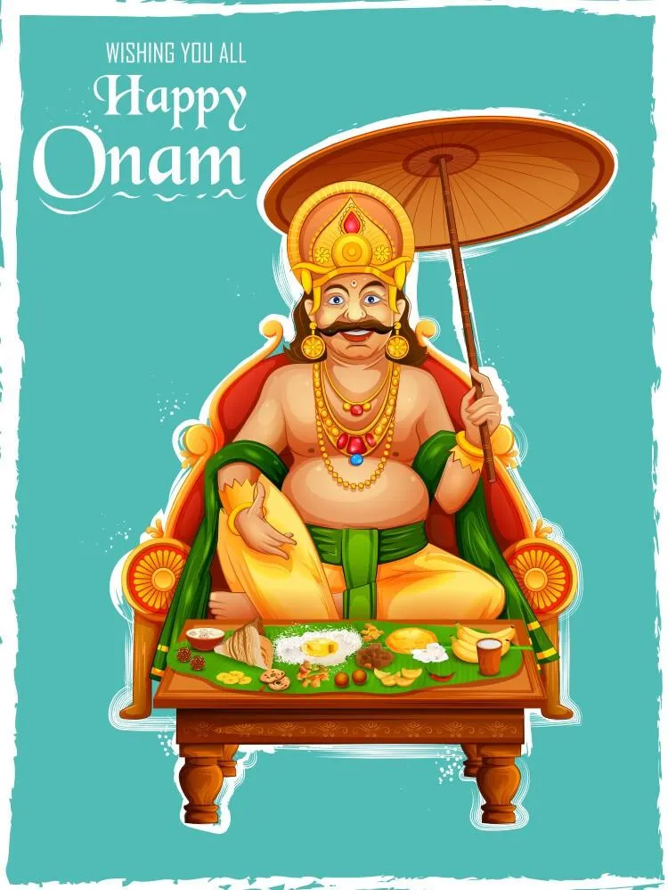 Happy Onam text King of Mahabali Onam sadya wallpaper