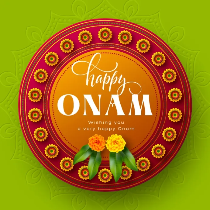 Happy Onam text with the latest design poster image