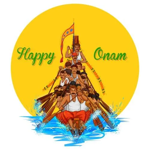 Happy Onam to the Vallam Kali people and Onam illustration