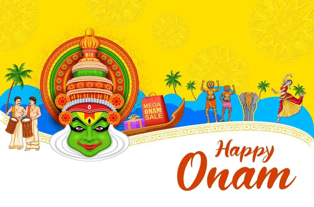 Kathakali and Puli kali design Poster in Onam offer