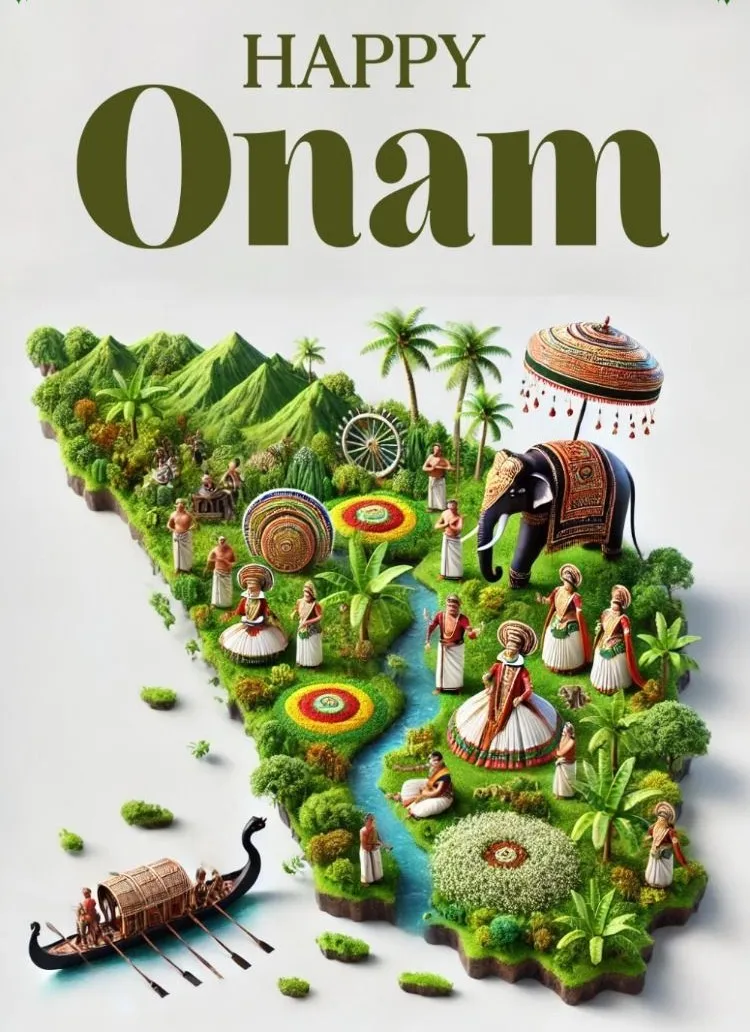 Kerala is celebrating the Onam festival in the poster