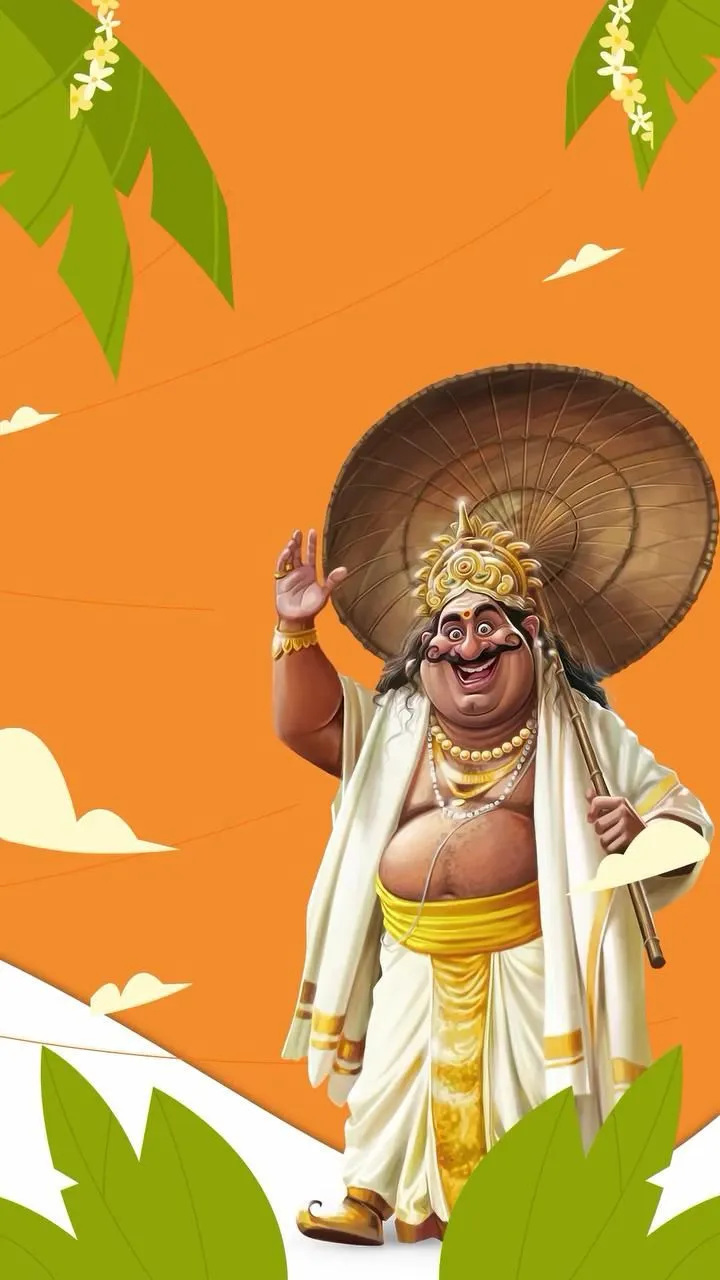 King Mahabali image in the wooden umbrella Poster image