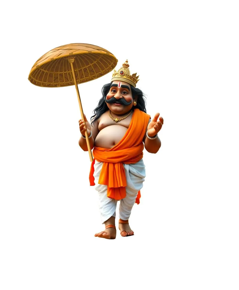 King of Mahabali image with the wooden umbrella Poster