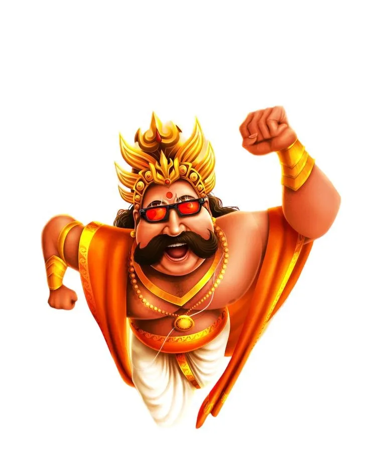 King of Mahabali is running and smilinging wish to Onam