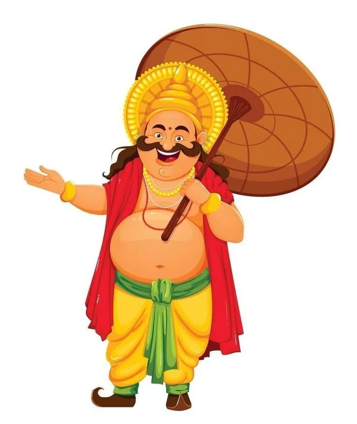 King of Mahabali with a wooden umbrella design poster