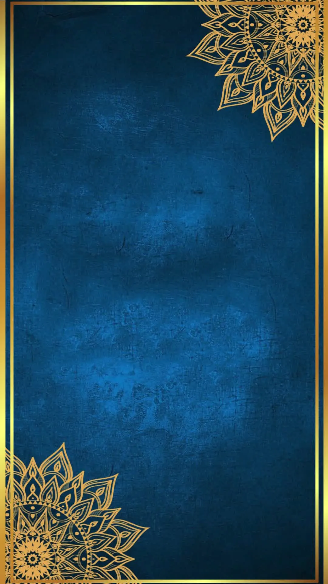 Mandala design in blue colour and golden flower design