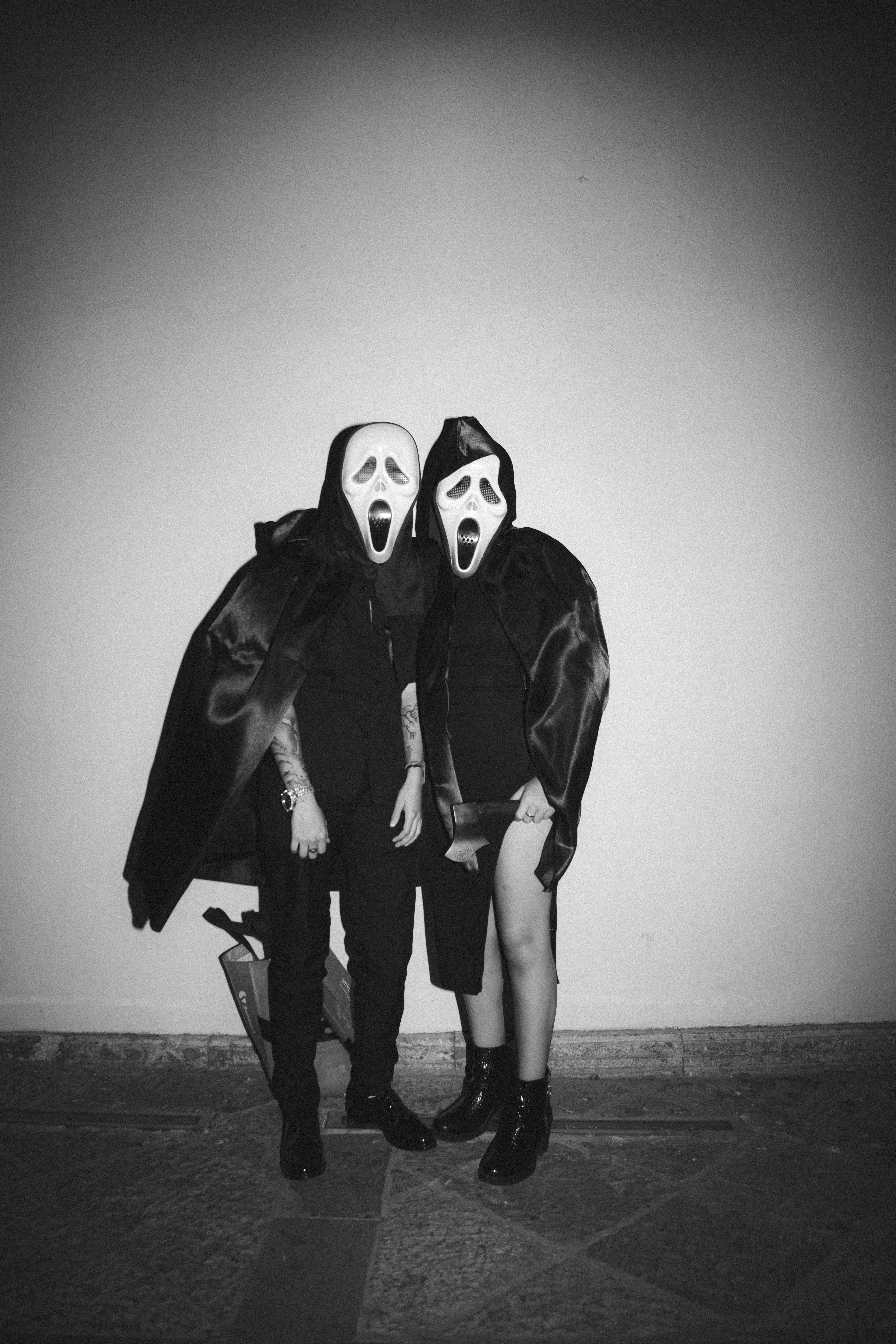 Masked Trio at Halloween Night Festival with Monochrome