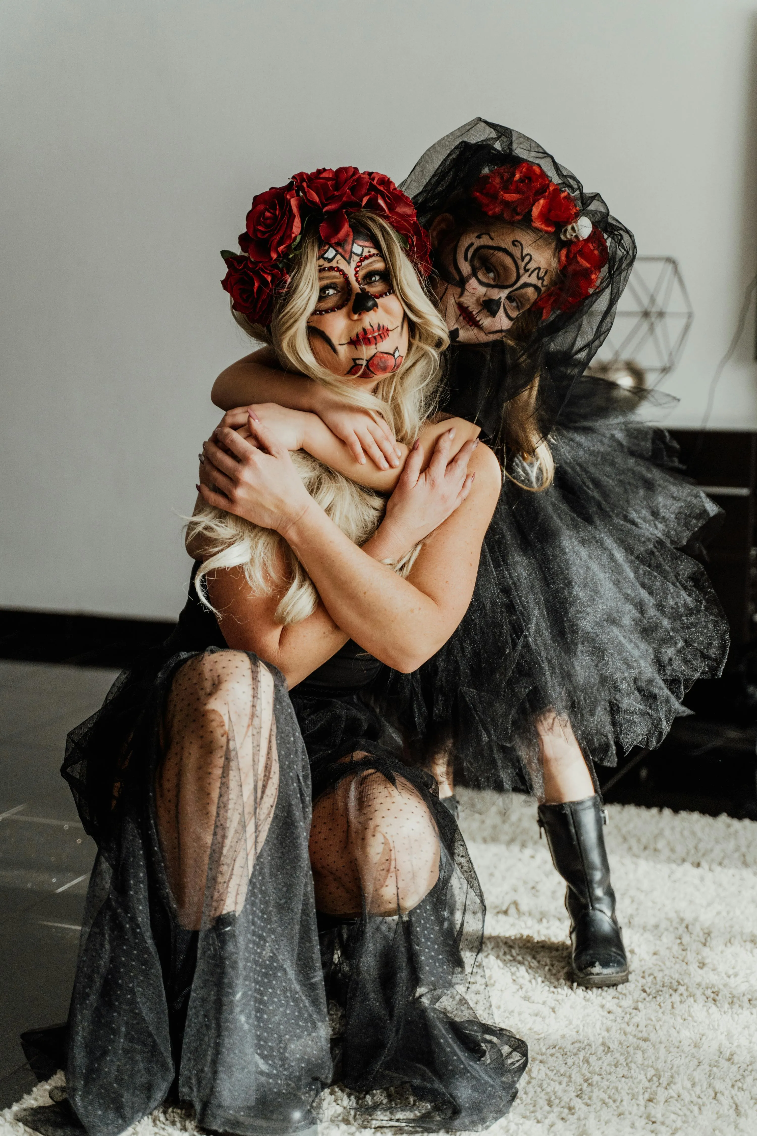 Mother and Daughter Halloween Costume with Floral Theme
