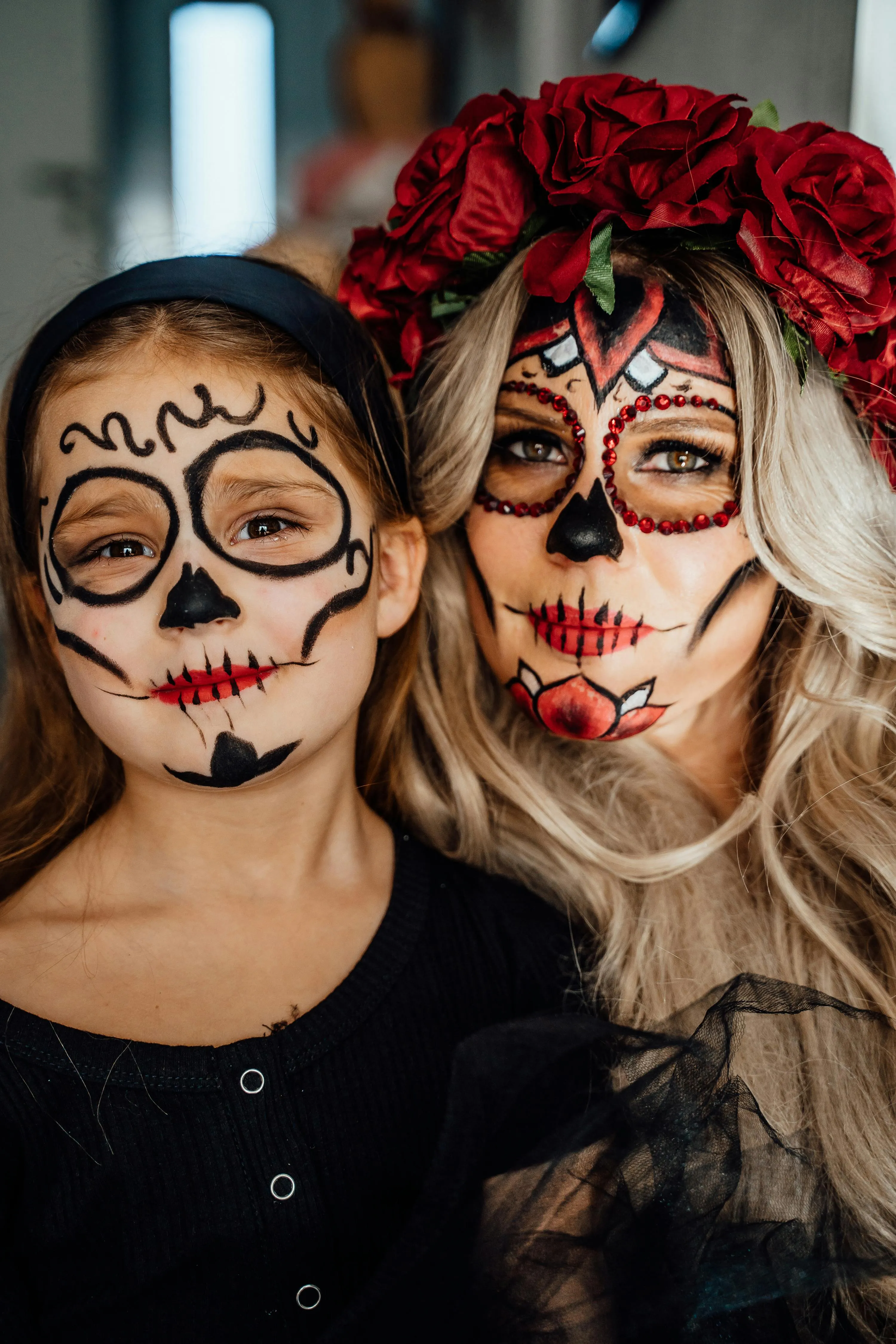 Mother and Daughter Matching Sugar Skull Face Paint