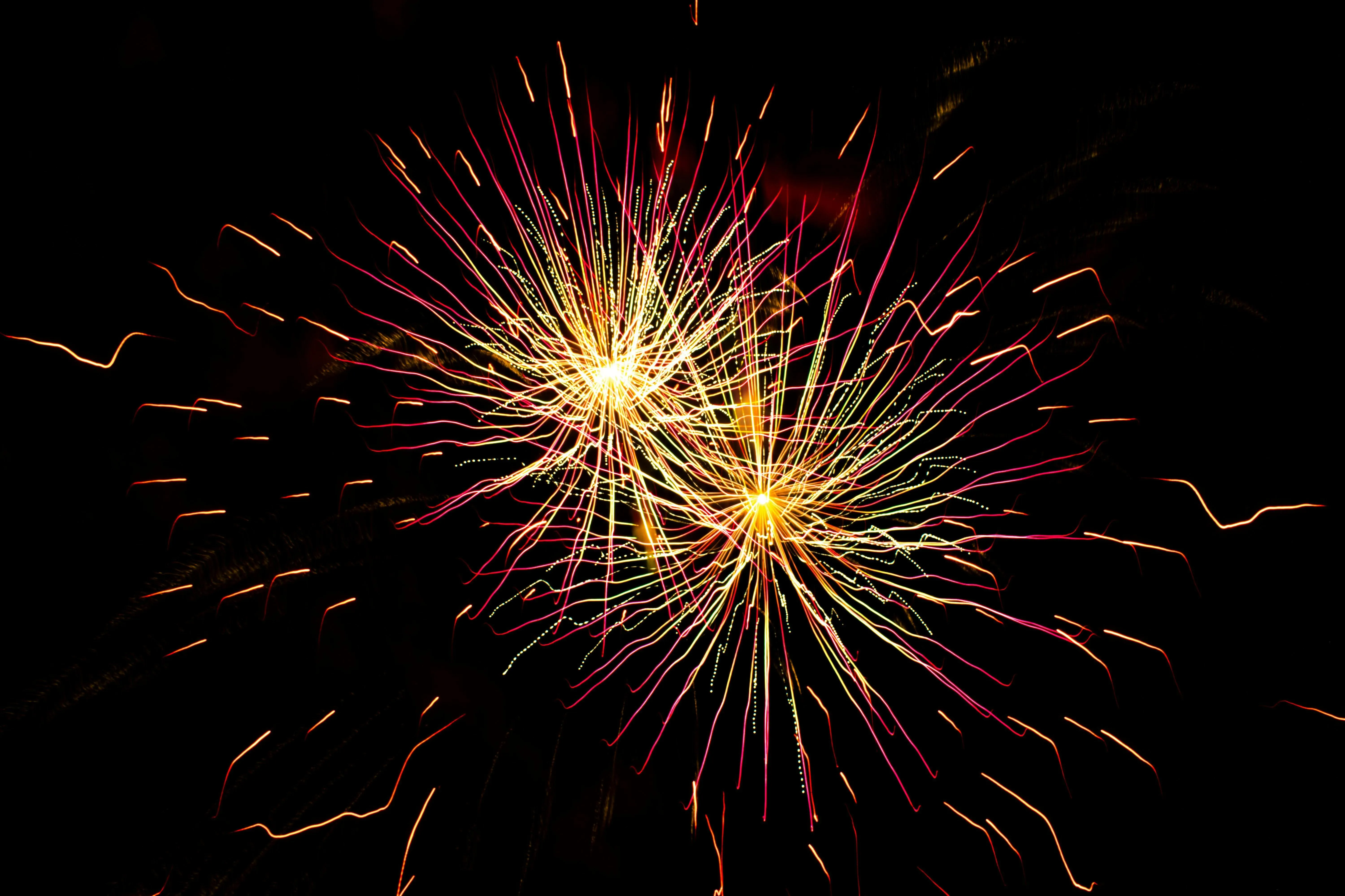 Multi coloured Fireworks Exploding in the Night Sky image