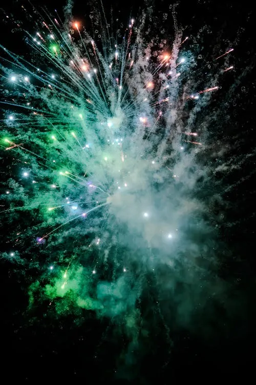 Multicolored Firework Burst with Abstract Design Wallpaper