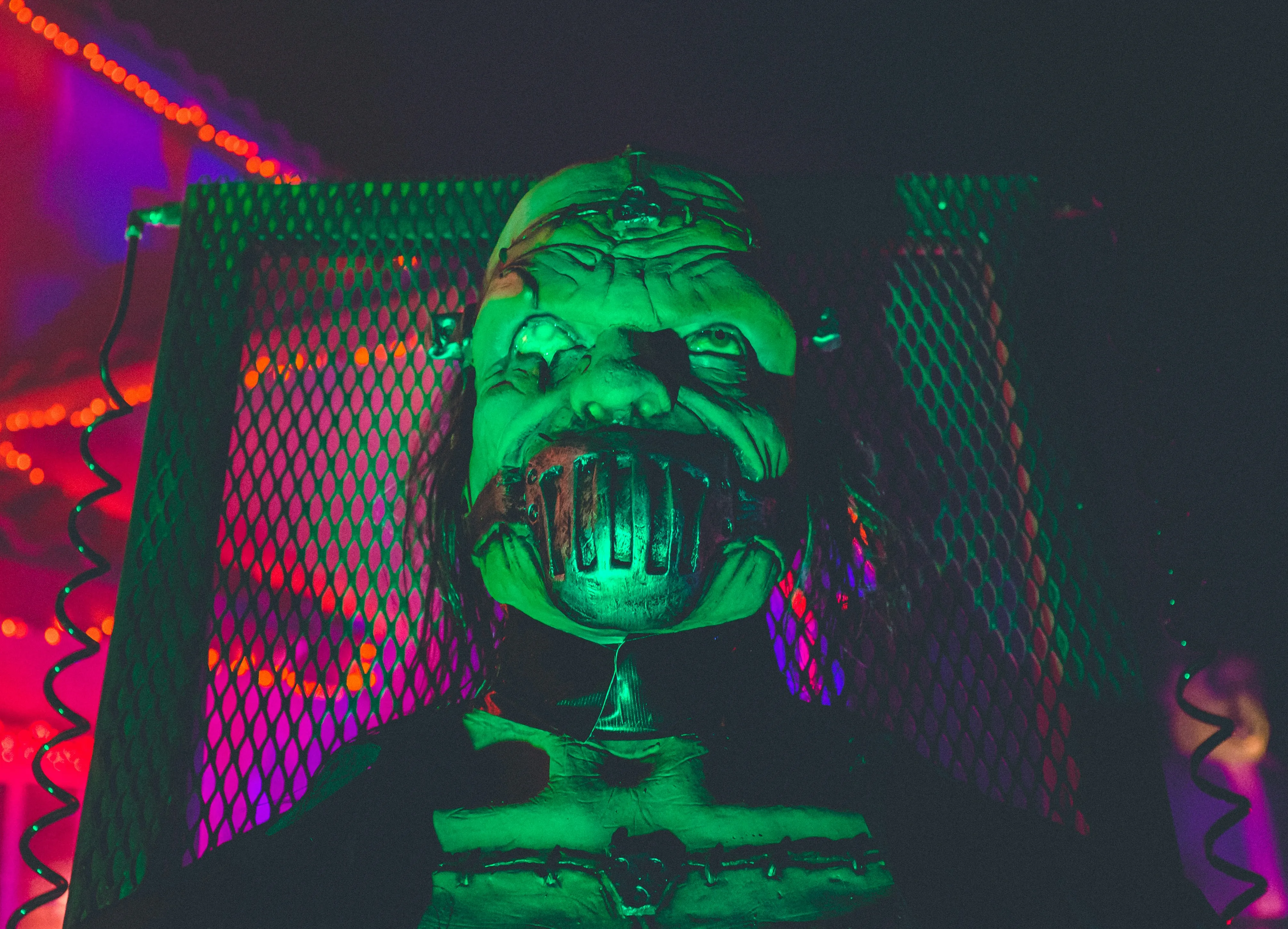 Neon Green Halloween Scary Skull Display HD Wallpaper