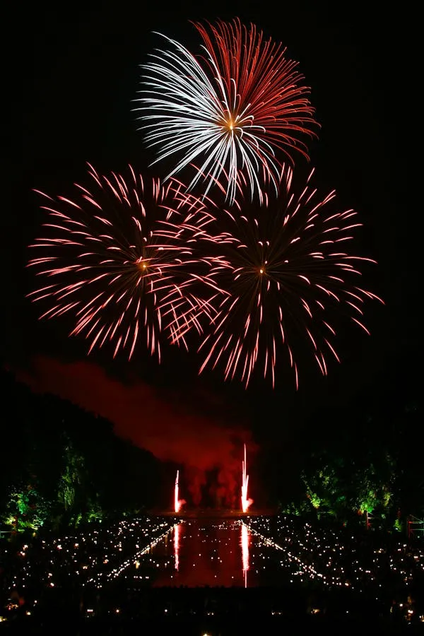 Nighttime Fireworks Filling the Sky With Glittering Lights