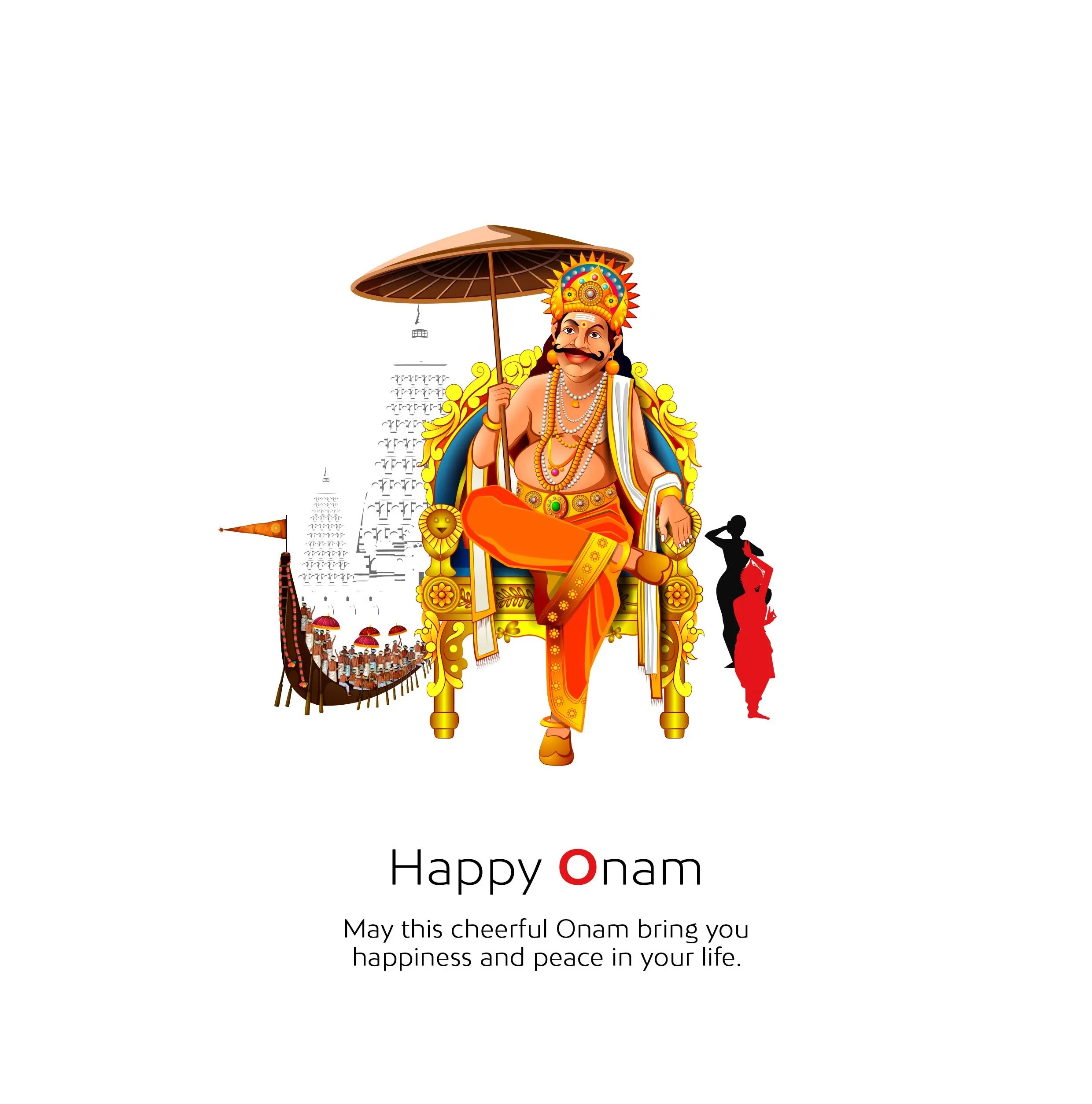 Onam festival famous temple image with the invitation