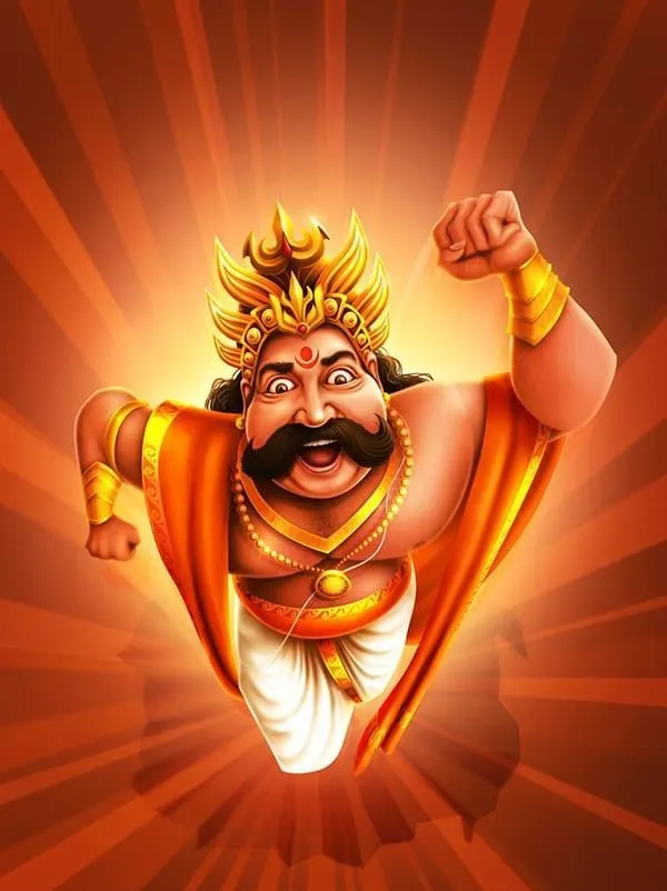 Onam Poster with an image of mahabali wishing you Onam