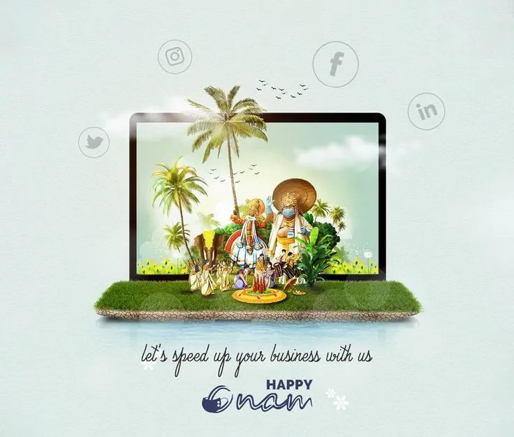 Onam special picture in the desktop design with the poster