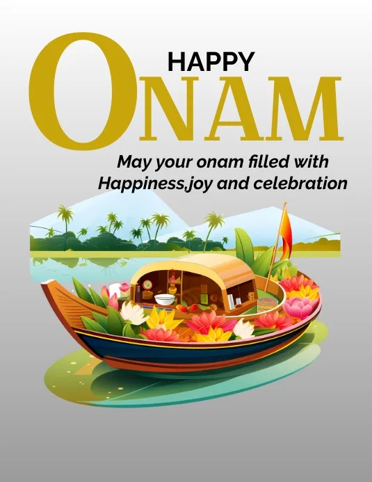 Onam special race in vallam kali in Kerala River Poster